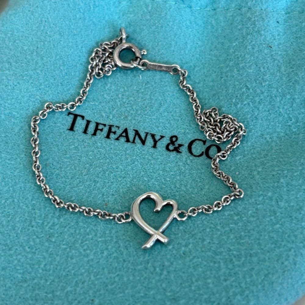 Tiffany & Co. Paloma Picasso Loving Heart Bracelet 925 Sterling Silver 7”